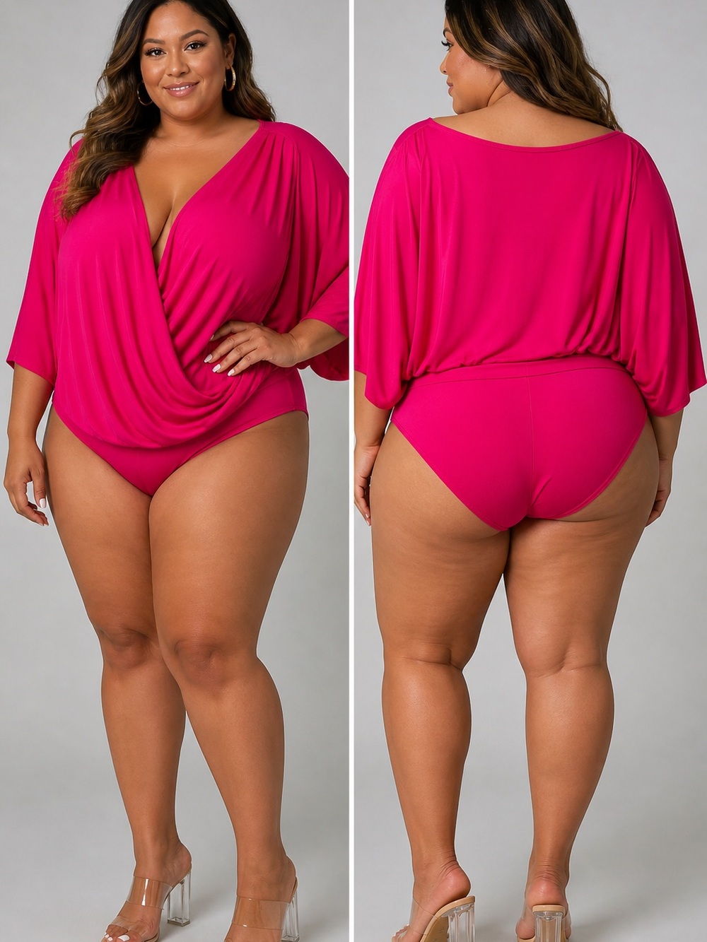Torrid Fuchsia Drape Bodysuit